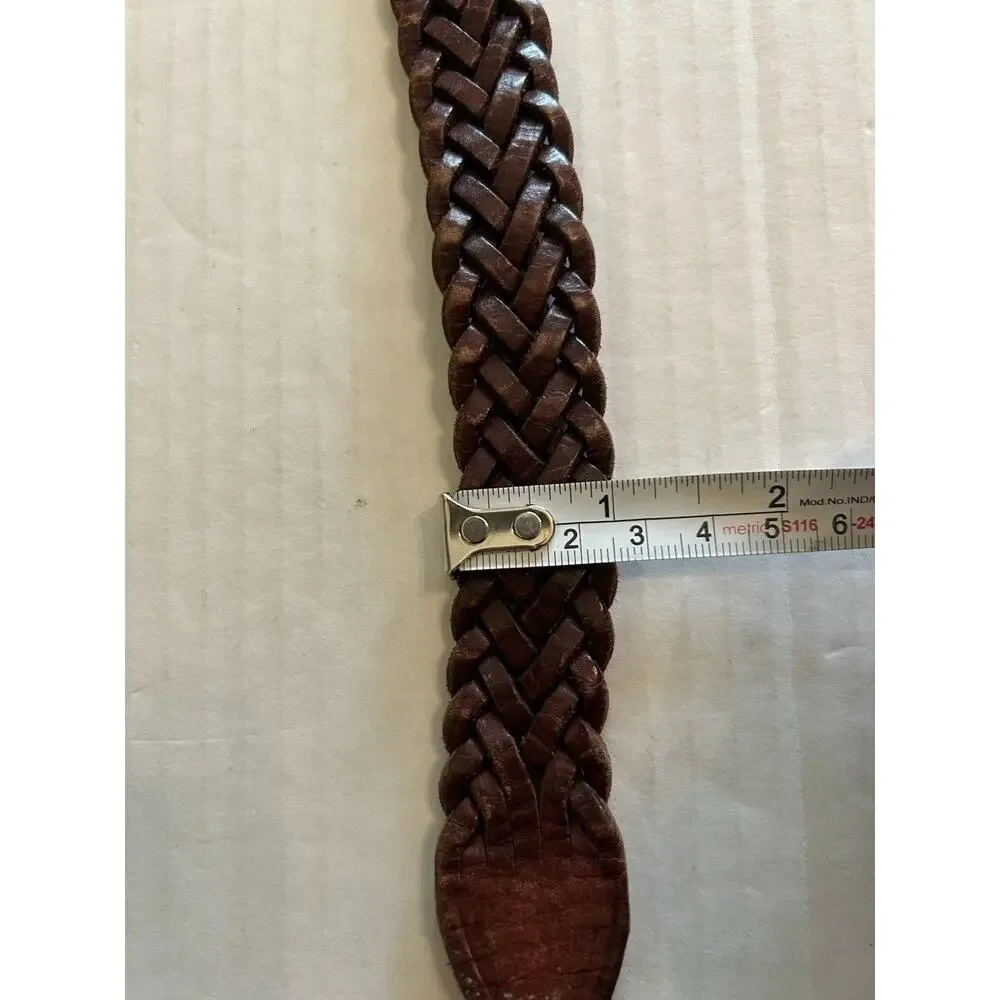 Brighton Brown Genuine Leather Braided Woven Belt Men's Size 36 Style 33113